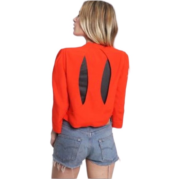 Urban Outfitters Silence and Noise Orange Cut Out Light Blazer Jacket - Picture 1 of 4